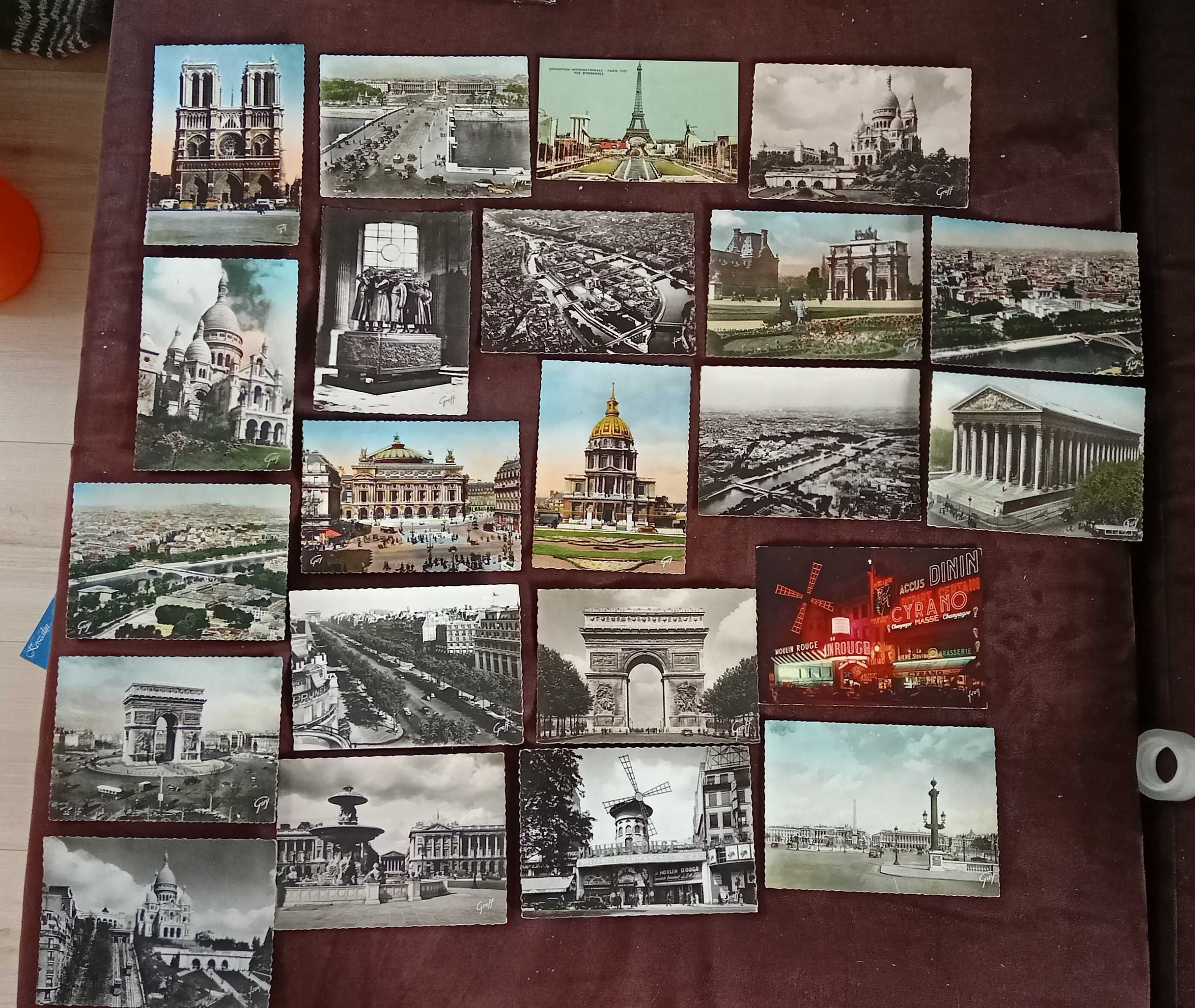 Stare pocztówki z Paryża 22 sztuki