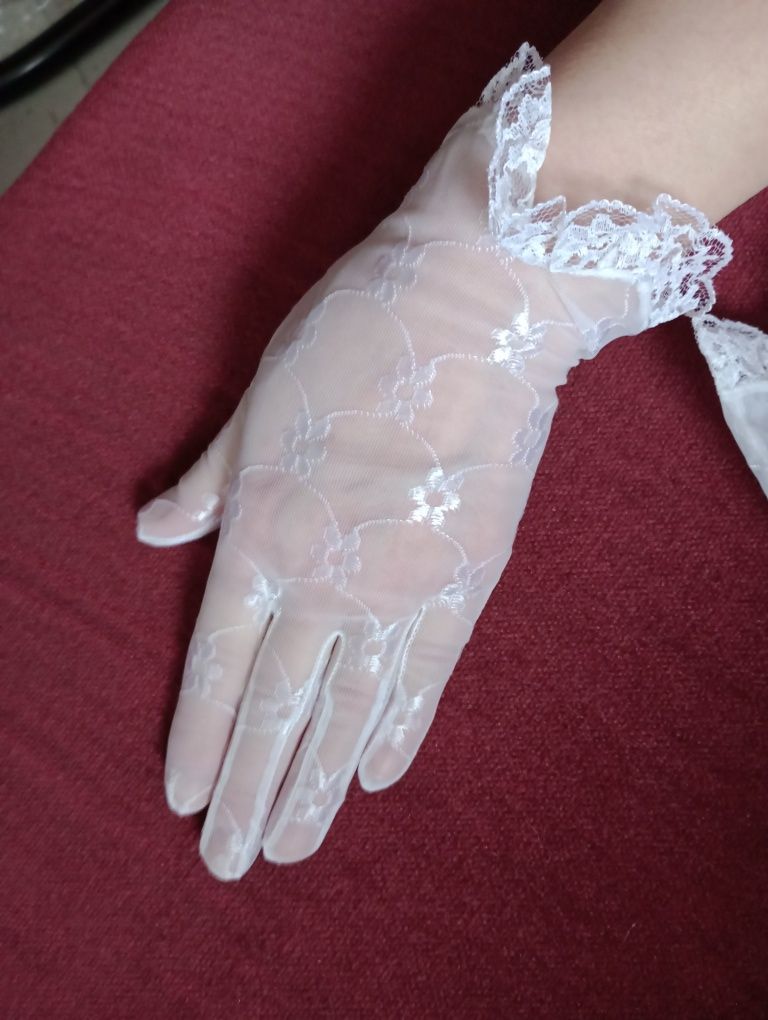Rękawiczki białe Lolita Coqettee