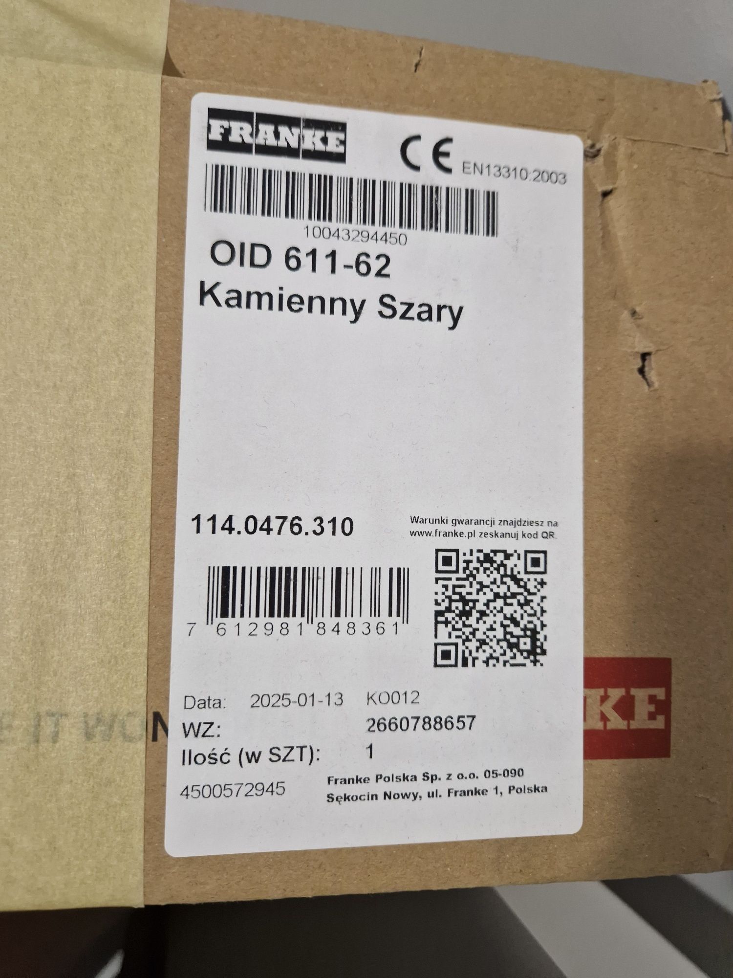 Zlewozmywak Franke Orion OID 611-62 Tectonite Szary