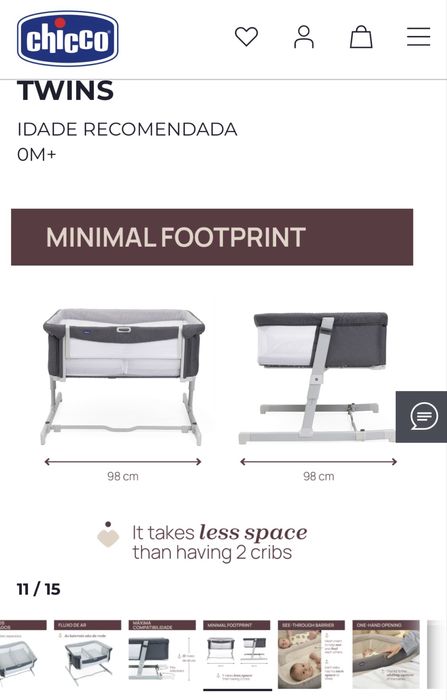 Berço Chicco Next2me Twins