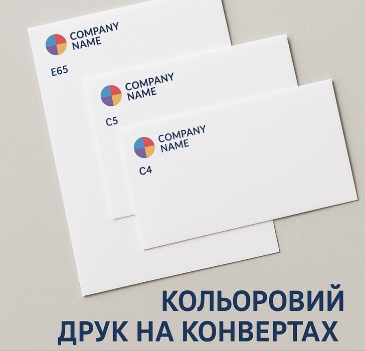 Кольоровий друк на конвертах Е65 С4 С5