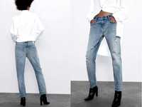 Zara świetne jeansy z dziurami przecierane M -L