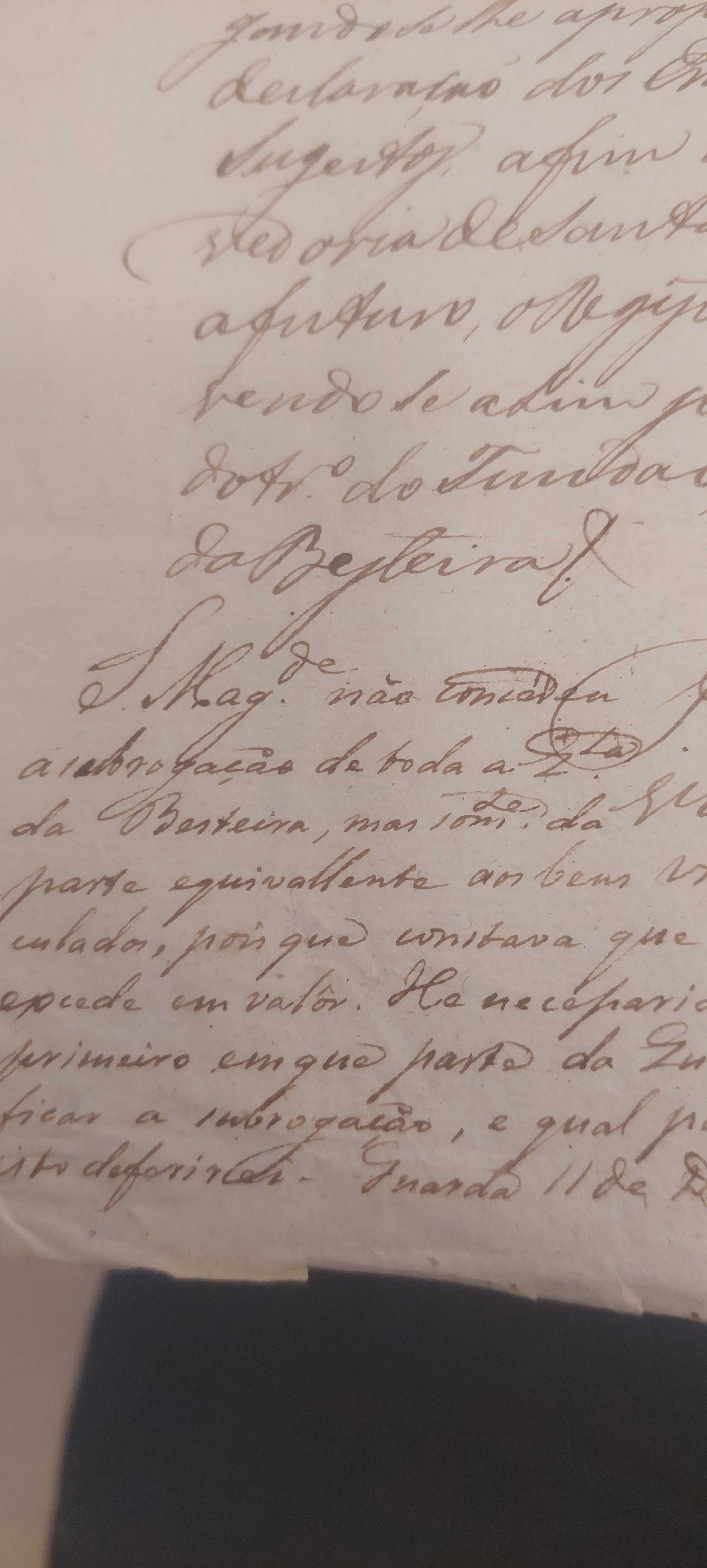 1822 manuscrito assinatura de rei ?Guarda