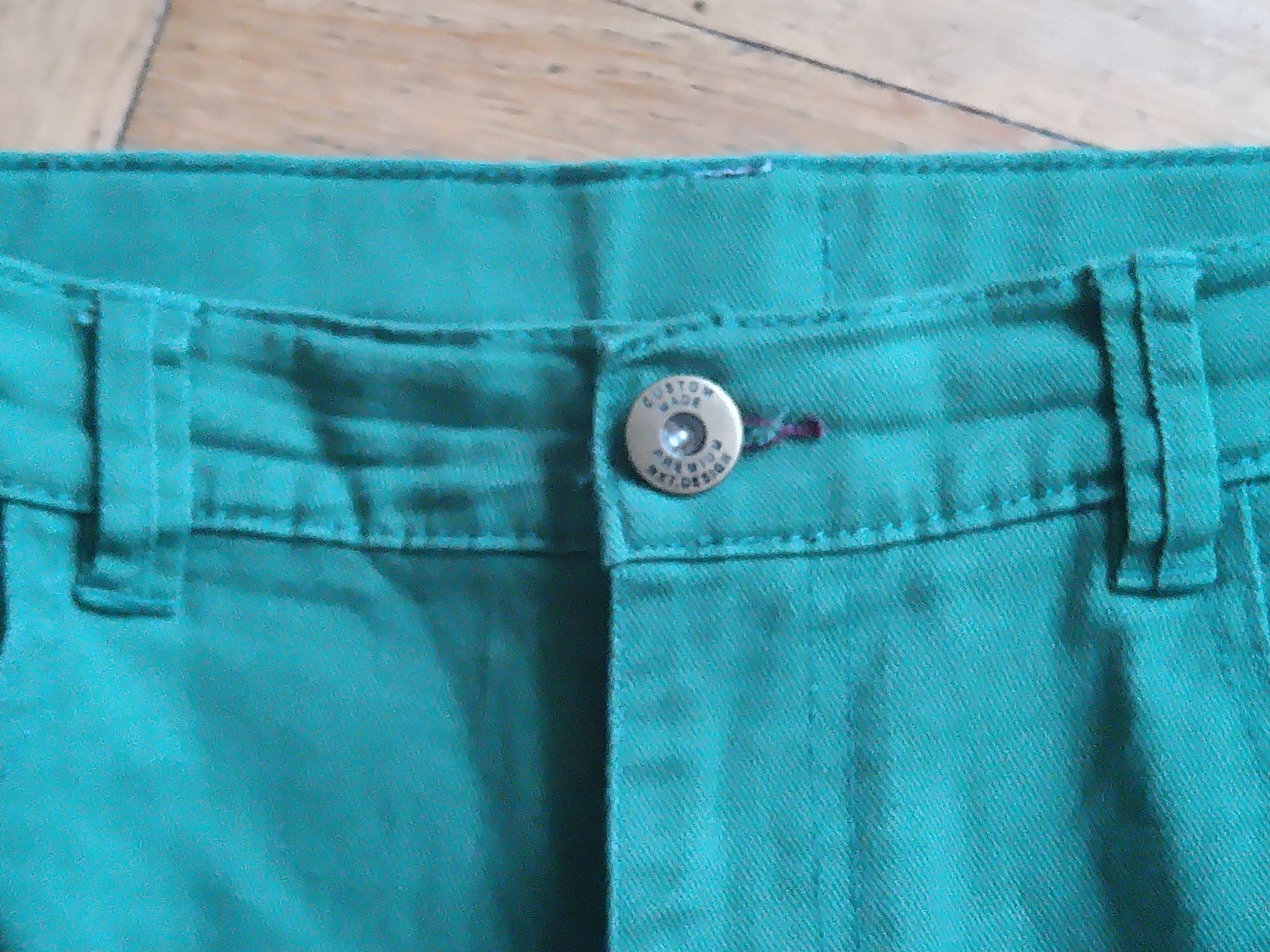 Spodnie ciążowe jeansowe zielone