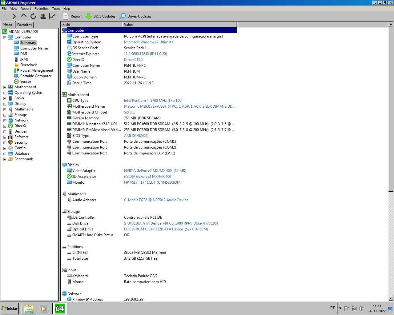 DESKTOP MATSONIC MS9317e+(usb) PENTIUM 4 RECONDICIONADO