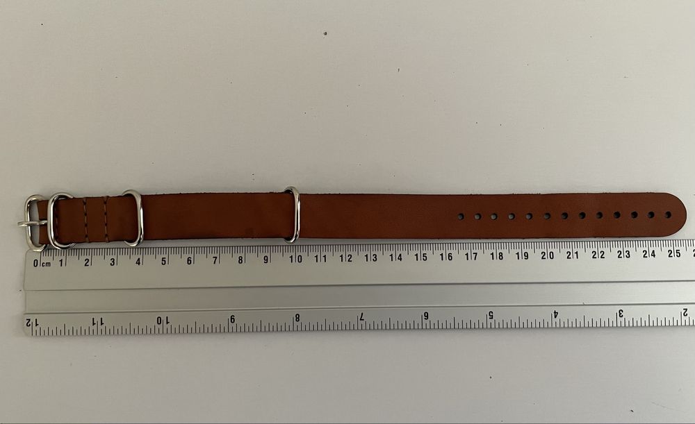 Skórzany pasek NATO brazowy do zegarka, military