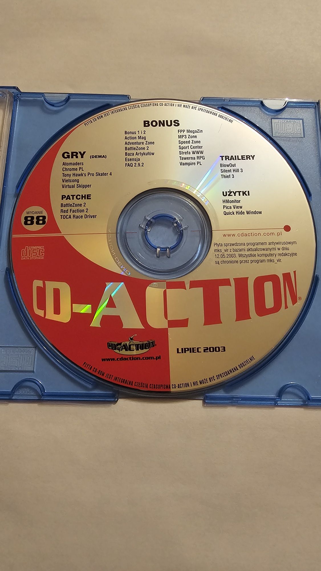 Sama płyta z gazety Cd-action nr. 88. 7/2003 .