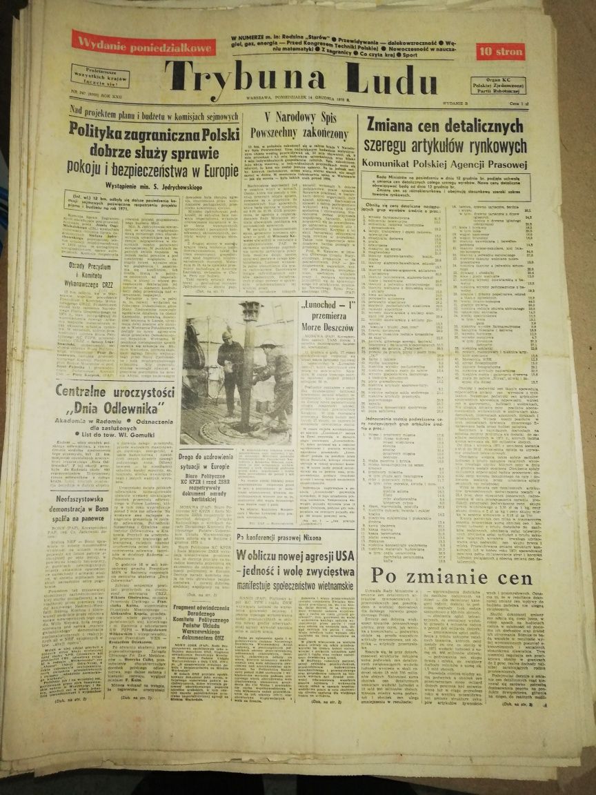 Trybuna Ludu 14.12.1970-28.02.1971 36 sztuk