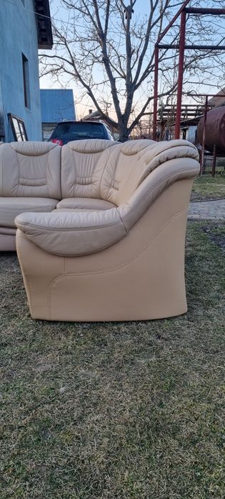 Шкіряний-Кожаний-Розкладний куток-Диван