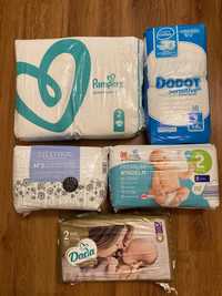 Памперсы ( размер 2)Pampers premium care; Dada; Mamamia; Dodot;