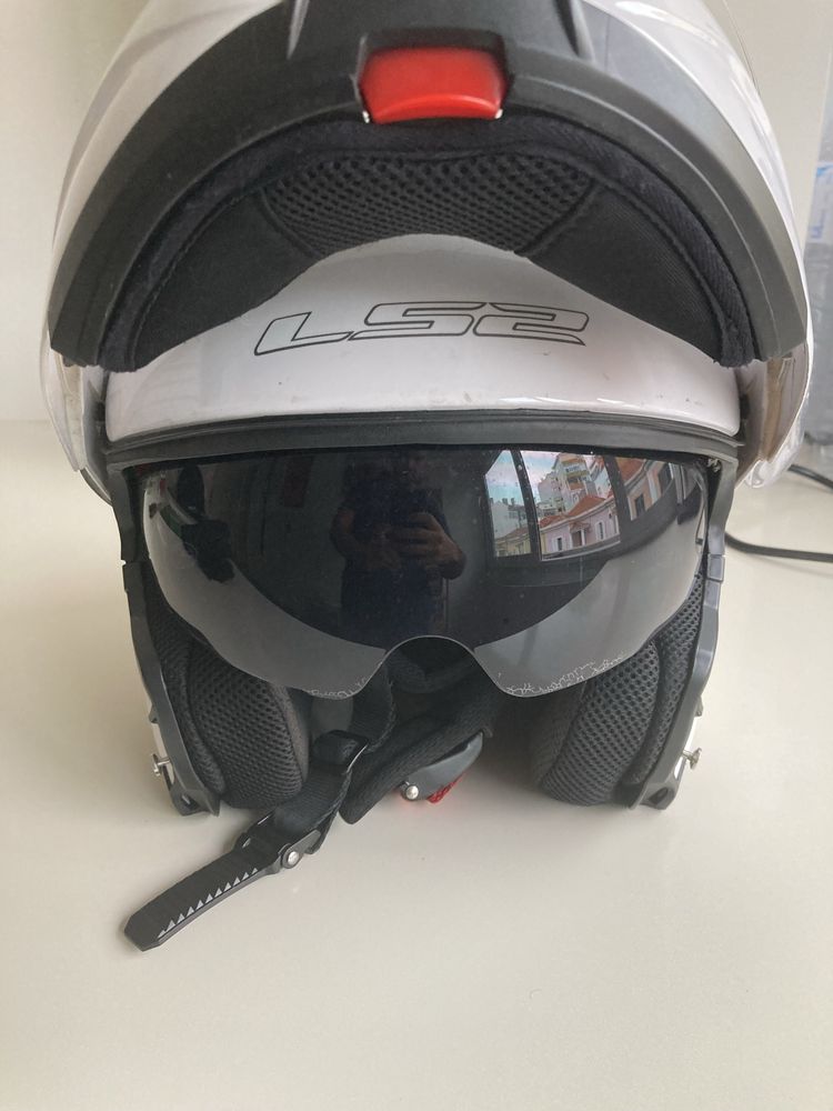 Capacete moto ls2 - branco - tamanho M