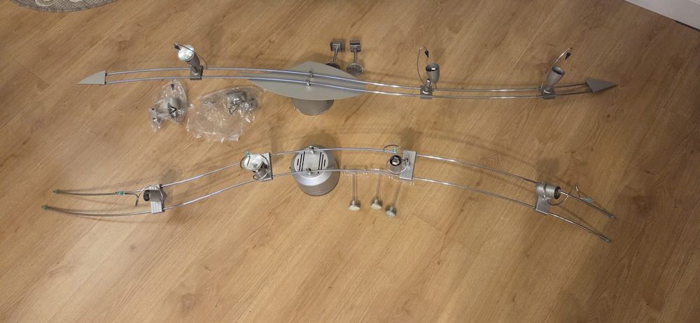 Lampa sufitowa srebrna halogen