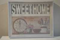 Zegar drewniany sweet home Nowy Prezent