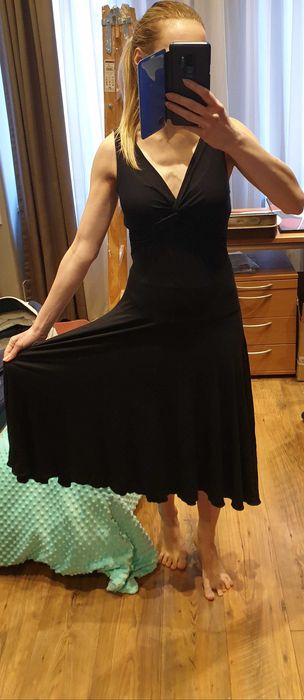 Sukienka czarna wizytowa wesele chrzcinyBON PRIX, rozmiar 36/38