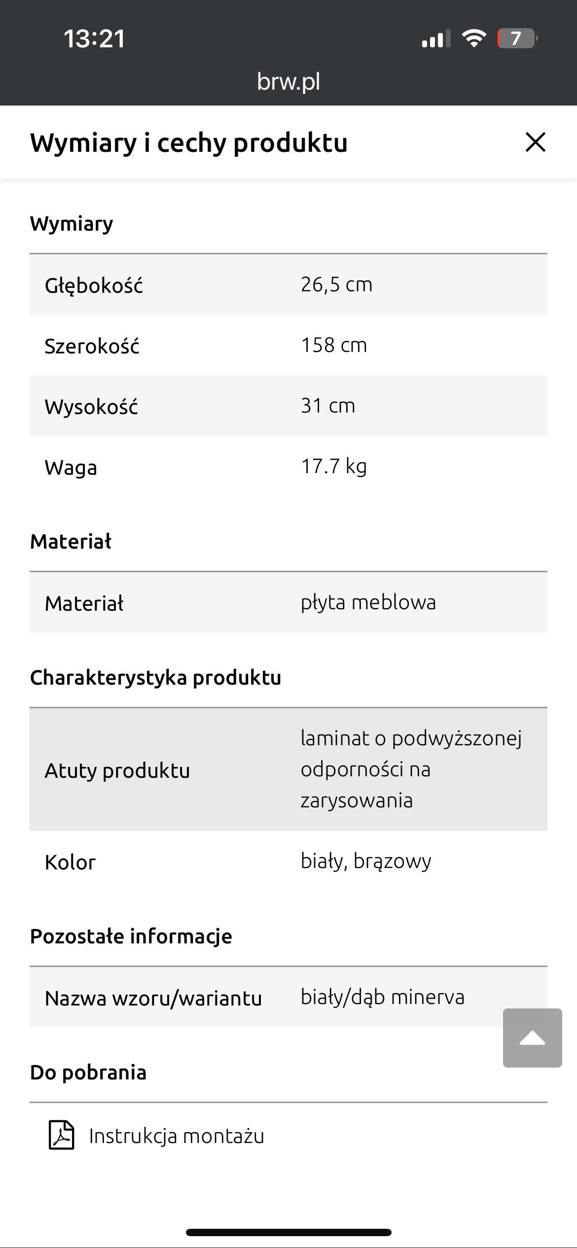 Szafka wisząca Black Red White biała/dąb