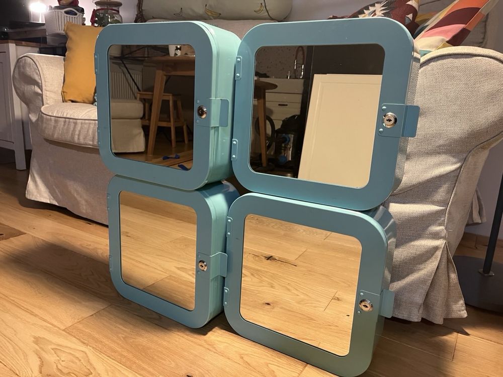 Ikea Gunnern Szafka apteczka metalowa niebieska