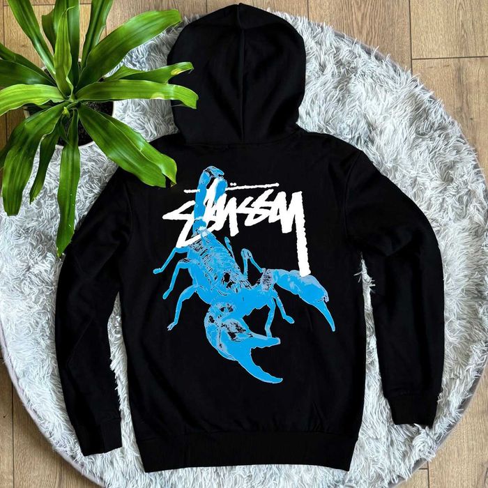 XS S M L XL — Stussy Худи Черное — Scorpion — Стусси Кофта