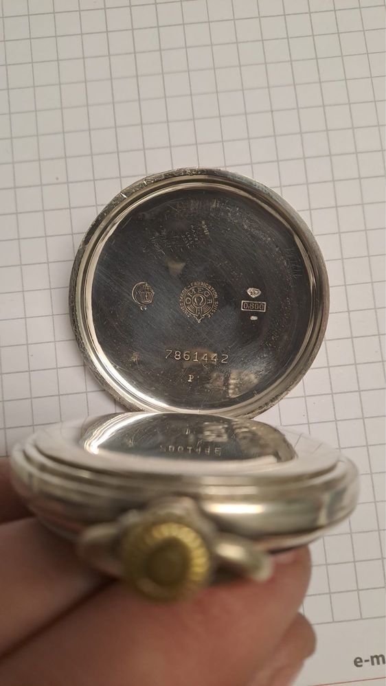 Zegarek Omega kieszonkowy srebrny