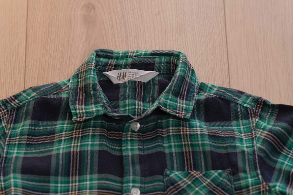 Zielona koszula dla chłopca (H&M, 116 cm)