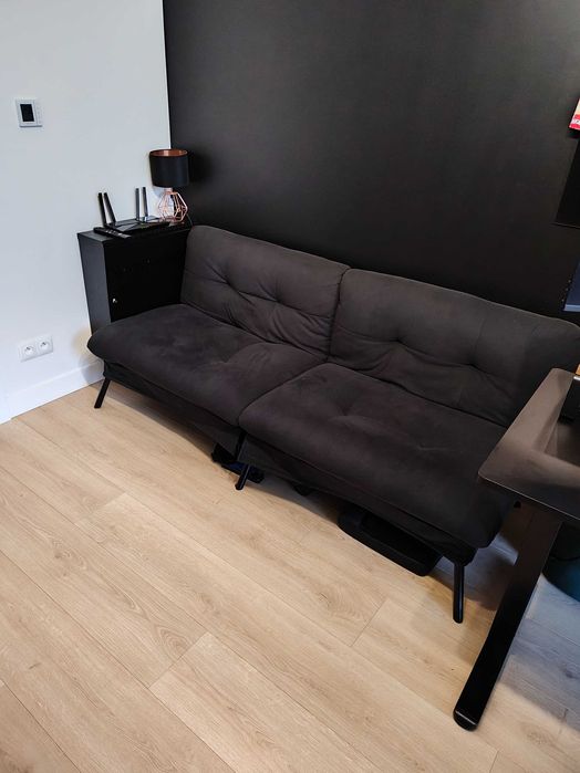Sofa rozkładana dwuosobowa grafitowa
