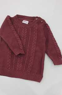 Sweter sweterek dla dziewczynki, pleciony, So Cute, 80-86