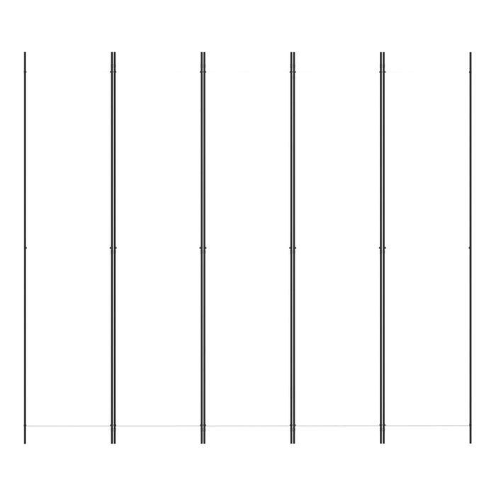 vidaXL Parawan 5-panelowy, biały, 250x220 cm, tkanina