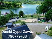 Domki cypel Zawóz blisko jeziora kąpieliska plaży solina bieszczady