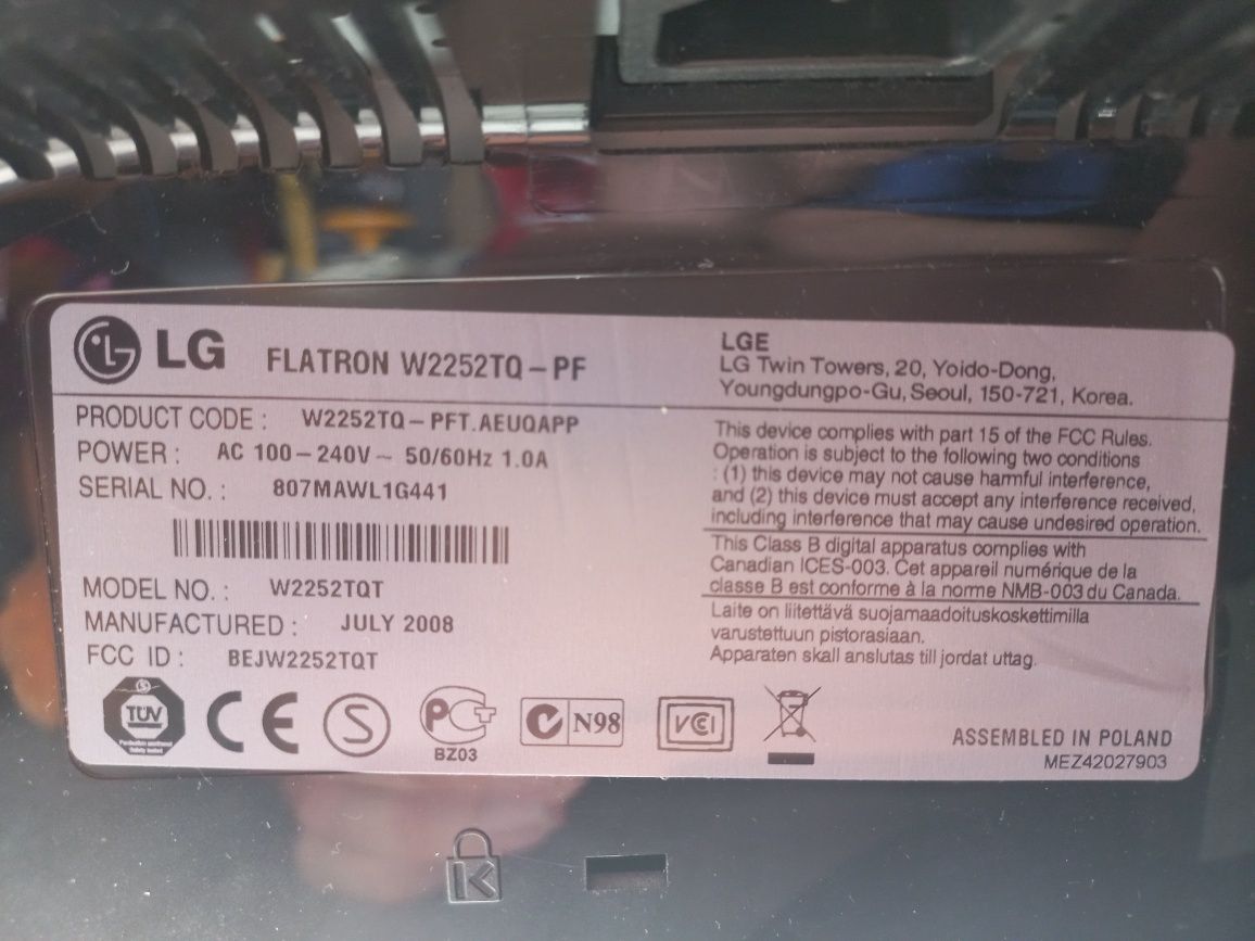 Monitor LG 22 cale