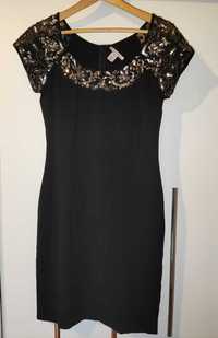 Sukienka czarna z cekinowymi zdobieniami firma Anna Field rozm. 38