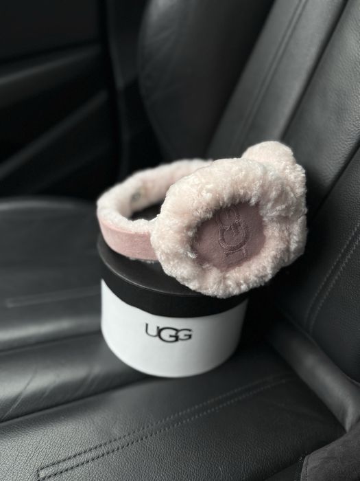 Хутряні замешеві UGG навушники рижі коричневі рожеві