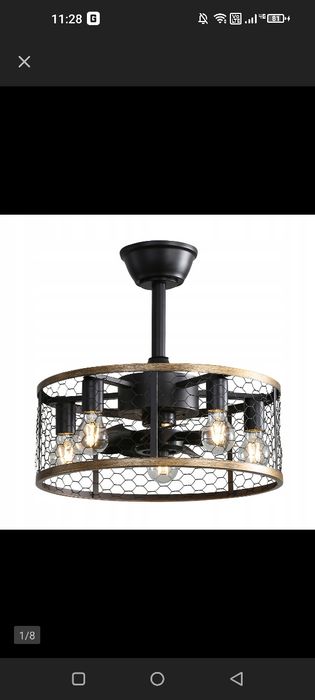Lampa sufitowa, wiatrak, retro lampa