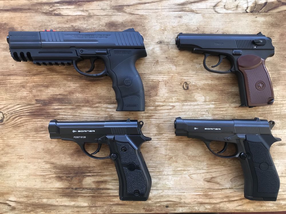 Pressão de Ar CO2) SwissArms P84 FULL METAL+CZ SHADOW esfera aço 4.5mm