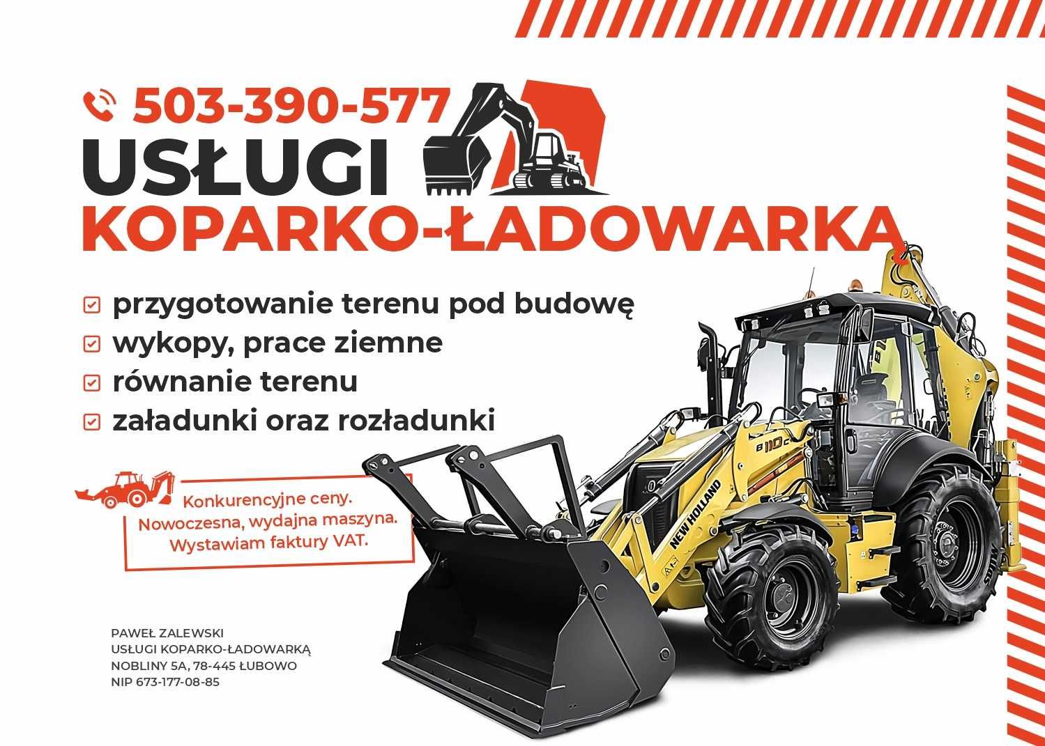 Usługi koparko-ładowarką