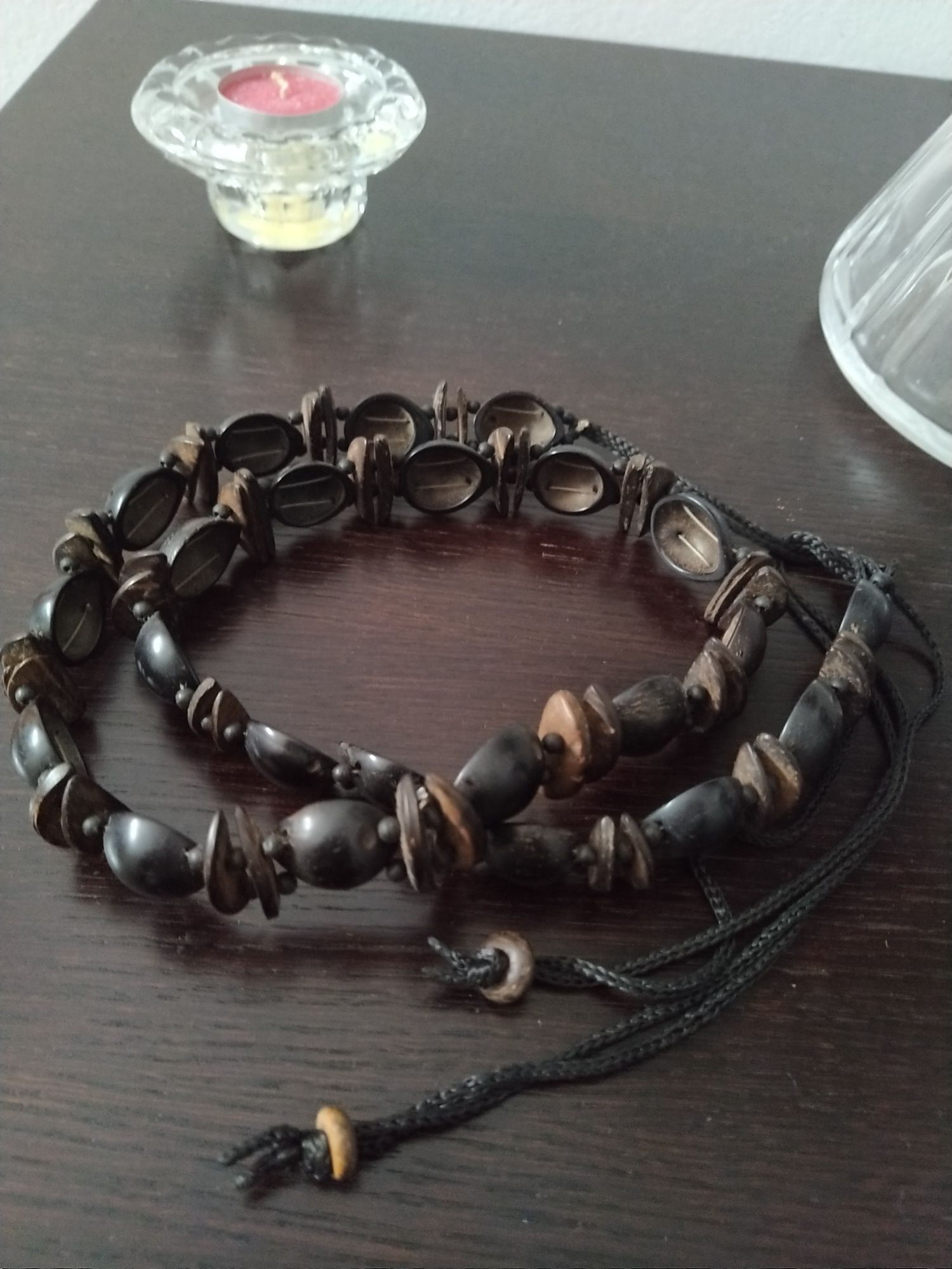 Cinto preto e castanho estilo étnico, original