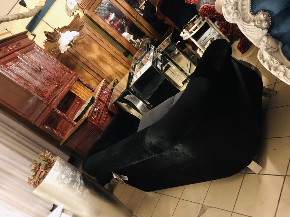 Dwujka sofa  Royal  czarna  glamour