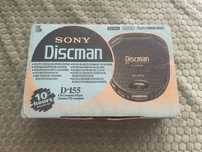 Discman Sony D-155 w opakowaniu unikat retro zestaw zasilacz box kabel
