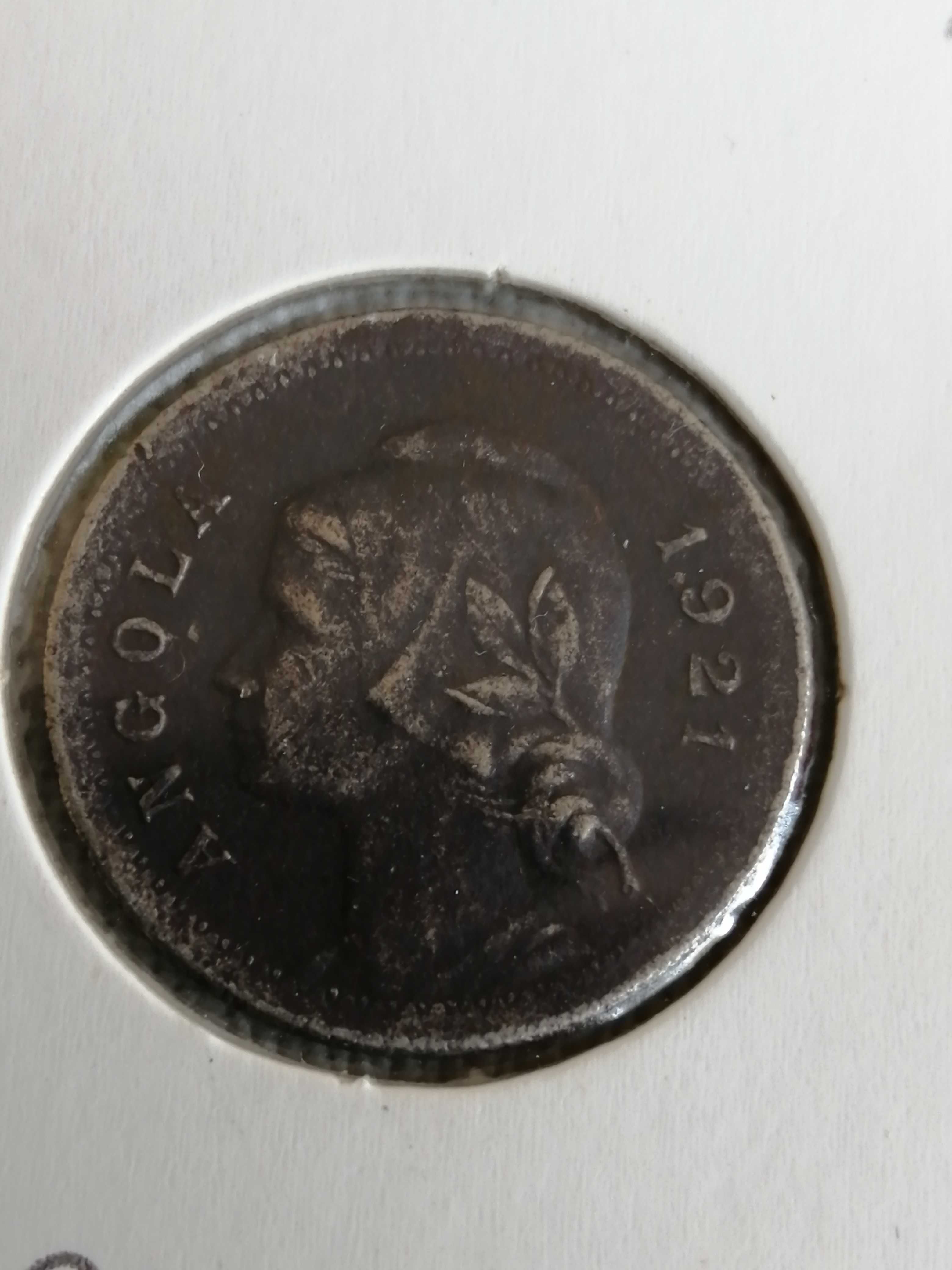 Moeda de 20 centavos de 1921 de Angola