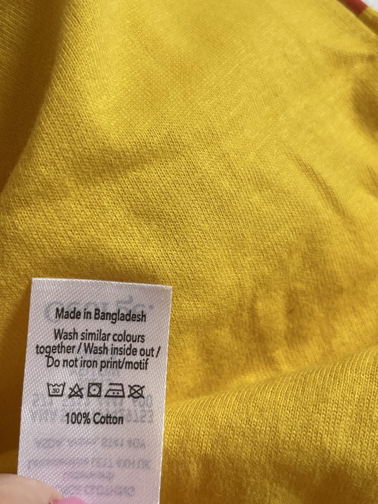 80-86 George miś żółta bawełniana koszulka tshirt z krótkim rękaw UK