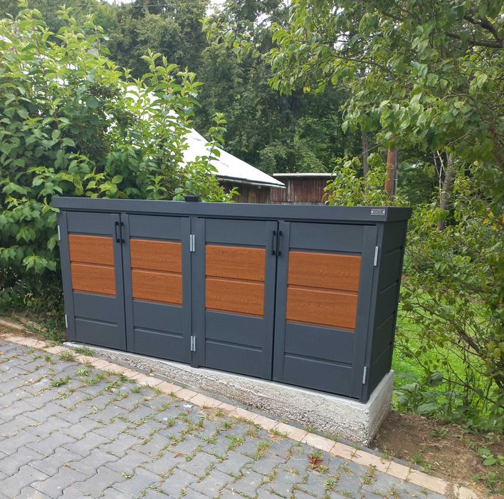 Zabudowa Koszy Na Śmieci Wiata Śmietnikowa 235X65X110 Cm 4X120L Nb220