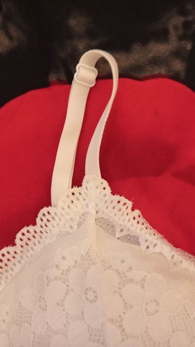 Top koronkowy kremowa biel L