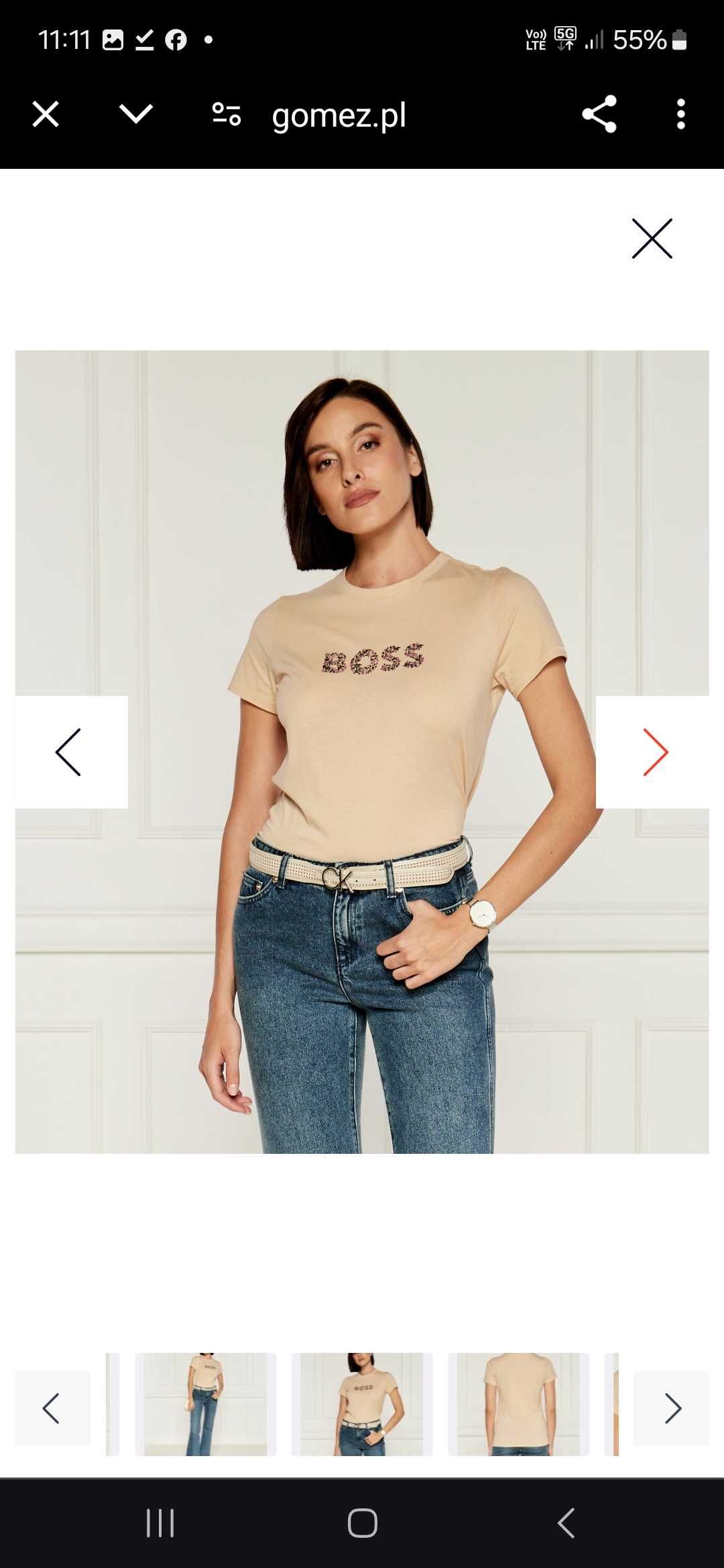 Nowa oryginalna boss koszulka damska s 36 łososiowa t-shirt orange