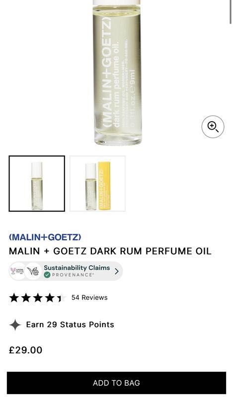 Парфюм malin + goetz dark rum perfume oil