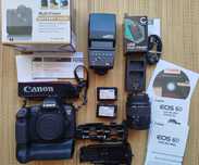 Canon 6d, punho, lente, flash e cartão de memória