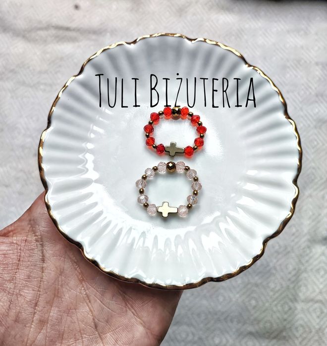 Komplet Pierścionki pierścionek różaniec