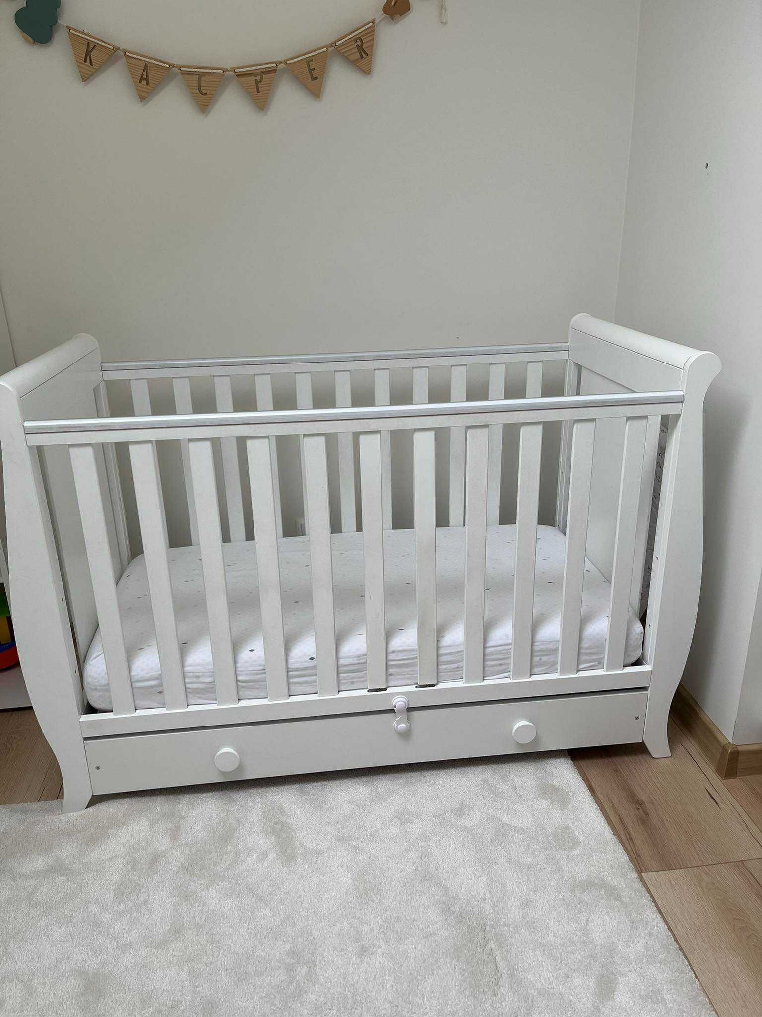 Łóżeczko niemowlęce Misza 120x60 z szufladą+materac