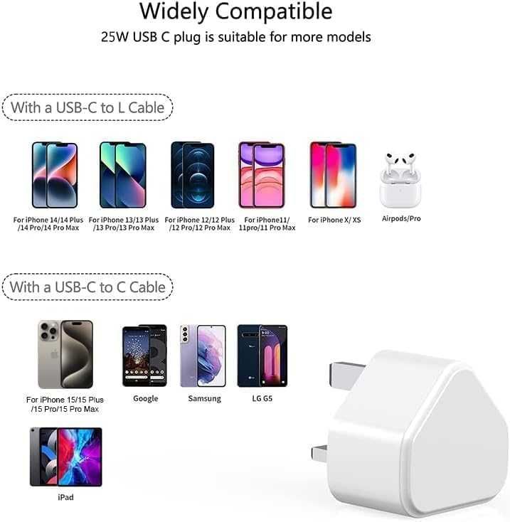 Szybka ładowarka USB-C 25W iPhone, iPad, Apple Watch, Galaxy + Gratis
