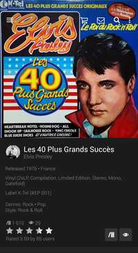 Elvis Presley Les 40 Plus Grands Succes 2 x LP album 1976 France Mint