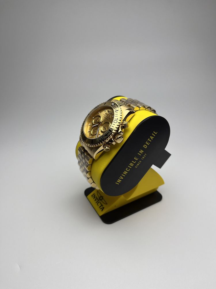 Invicta 48382, золотистий чоловічий годинник, инвикта хронограф