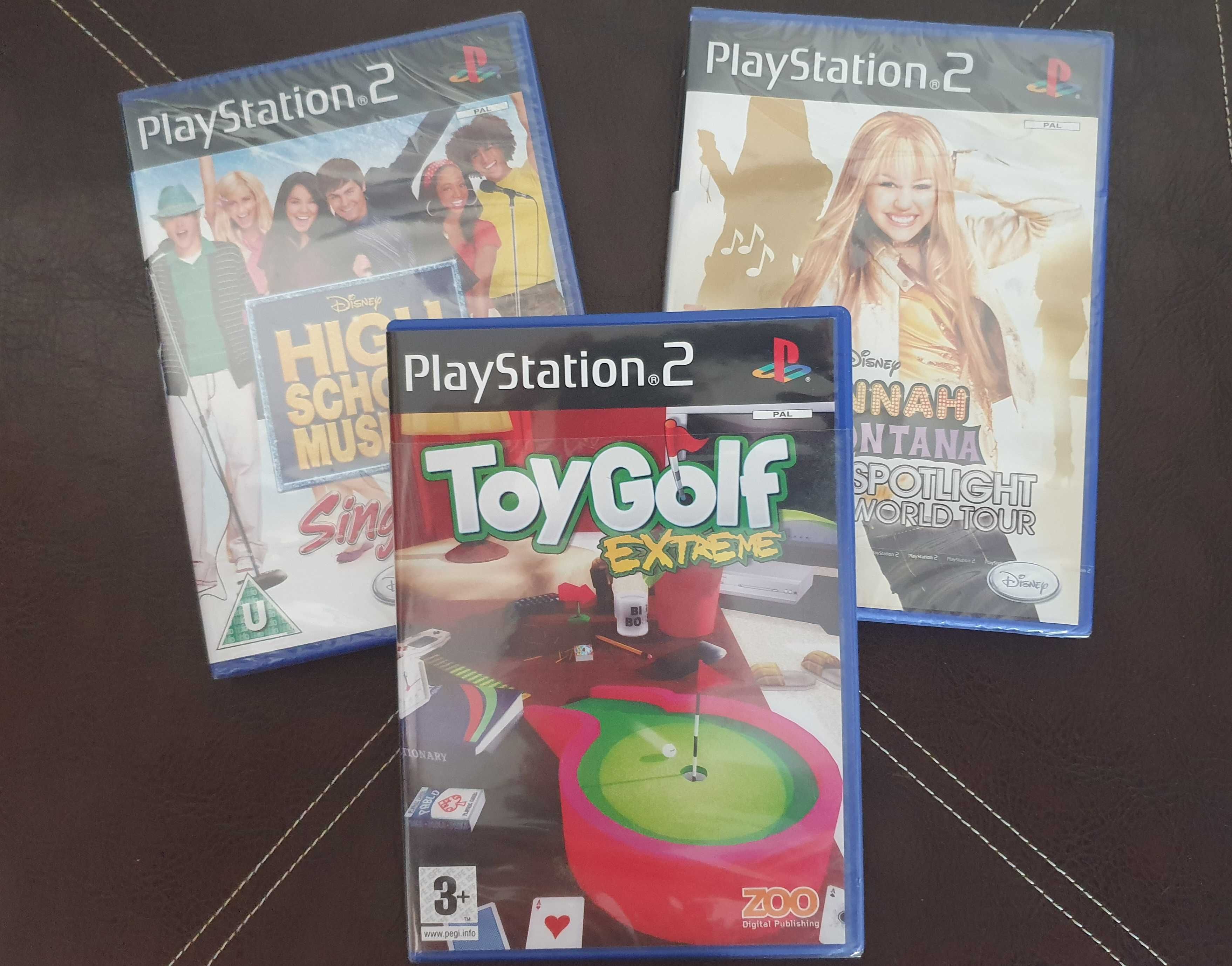 Jogos PS2 vintage: Toy Golf, H. Montana, High School Musical - Selados