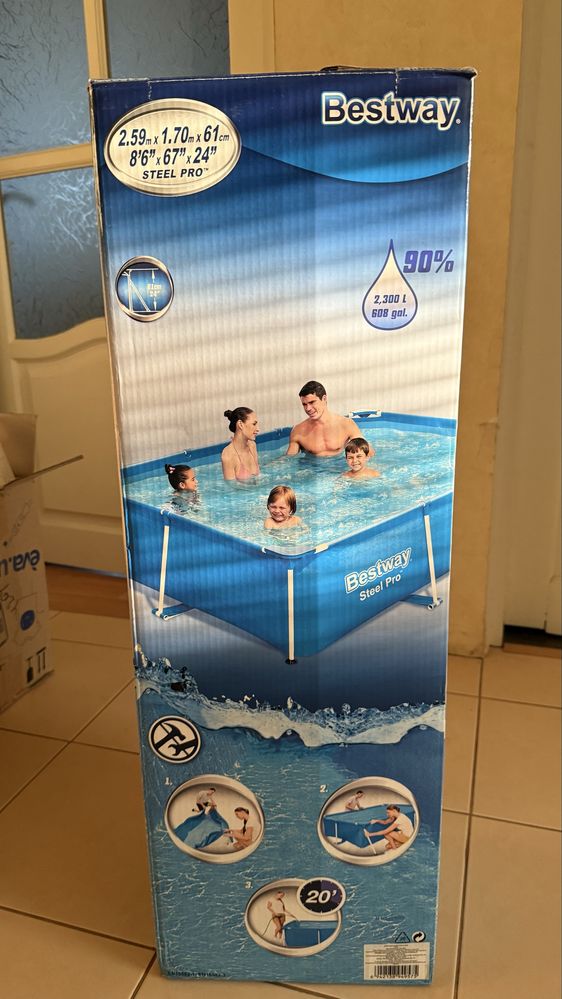 Басейн каркасний Bestway Steel pro 259х170х61 на 2300л